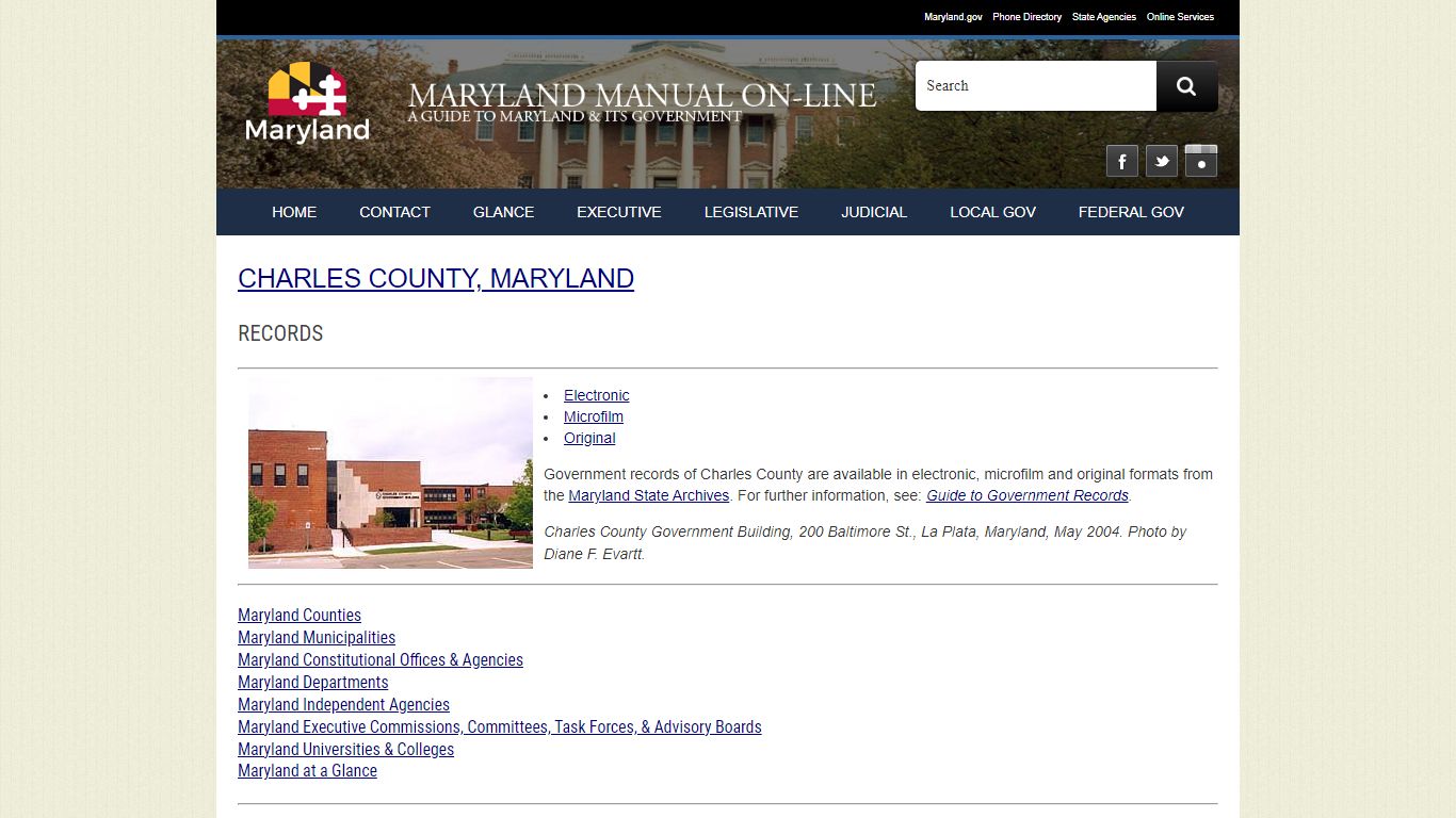 Charles County, Maryland - Records